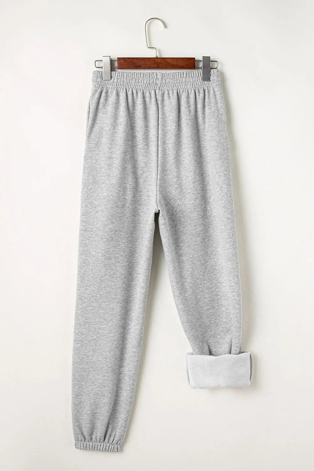 Light grey fleece-lined joggers - Love Salve